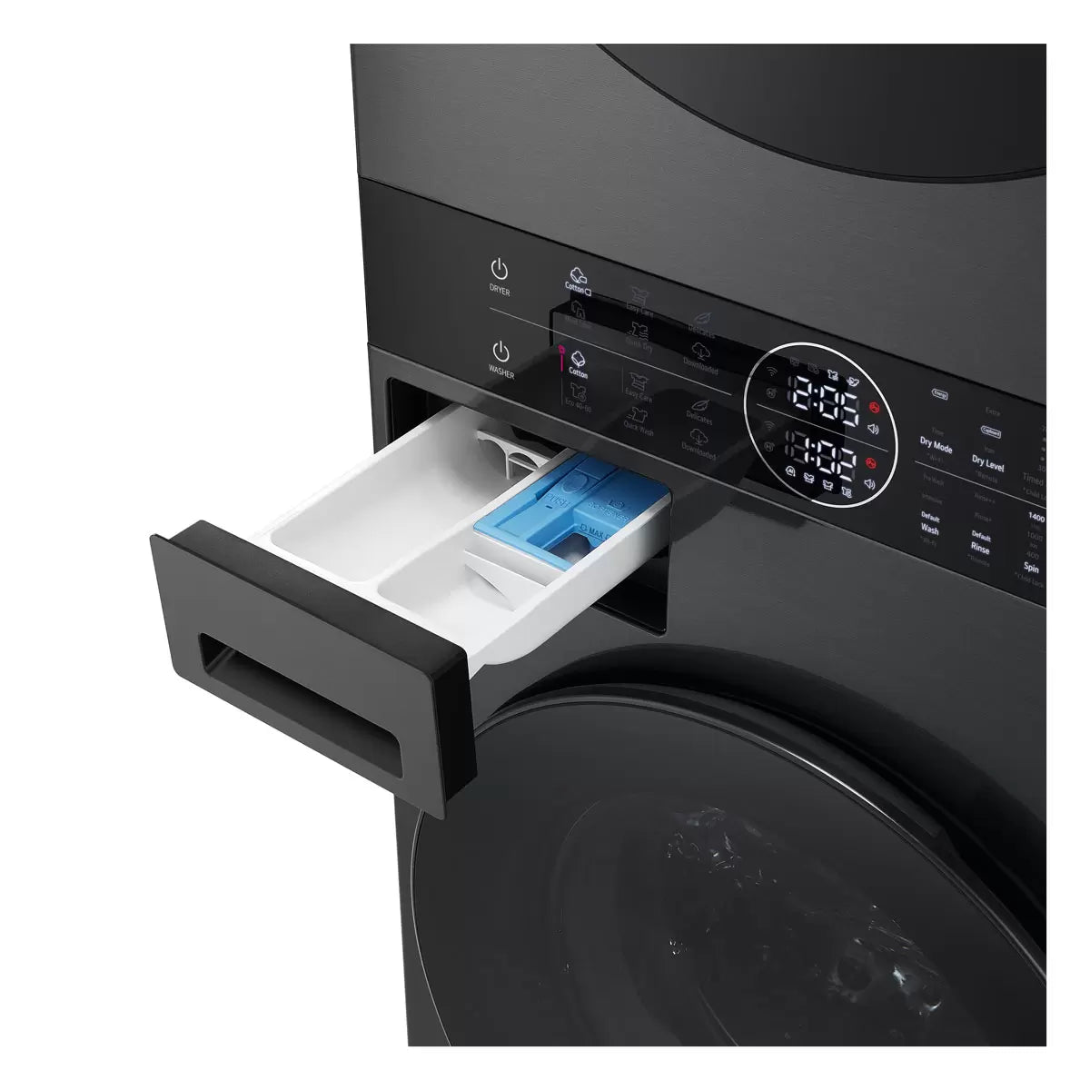 LG WT1210BBTN1, 12kg/10kg, 1400rpm, Washer Tower Rated in A/A+++ in Black Steel