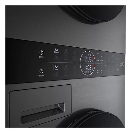 LG WT1210BBTN1, 12kg/10kg, 1400rpm, Washer Tower Rated in A/A+++ in Black Steel