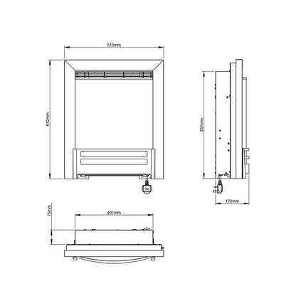 Flare Ember Inset Electric Fire in Chrome, 2kW