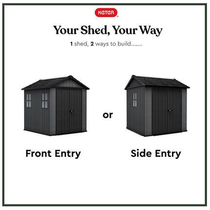 Keter Newton Plus 7ft 6" x 7ft 4" (2.3 x 2.2m) Storage Shed in 2 Configurations – view 4