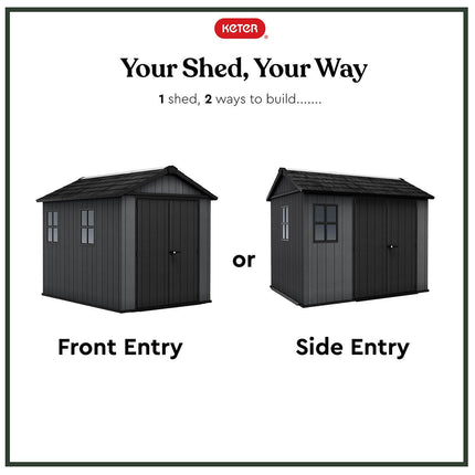 Keter Newton Plus 9ft 5" x 7ft 6" (2.9 x 2.3m) Storage Shed in 2 Configurations – view 4