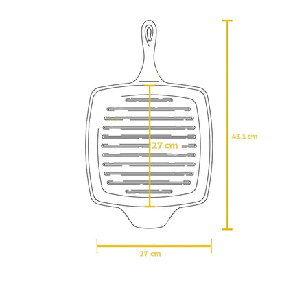 Tramontina Cast Iron Square Griddle Pan, 27cm – view 4