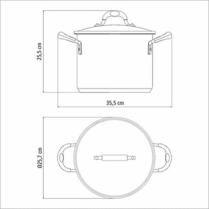 Tramontina Stainless Steel Stockpot & Drainer, 24cm / 7.8L – view 4