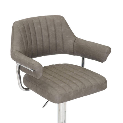 Cortez Dark Grey Faux Leather Gas Lift Bar Stool, 2 Pack – view 3