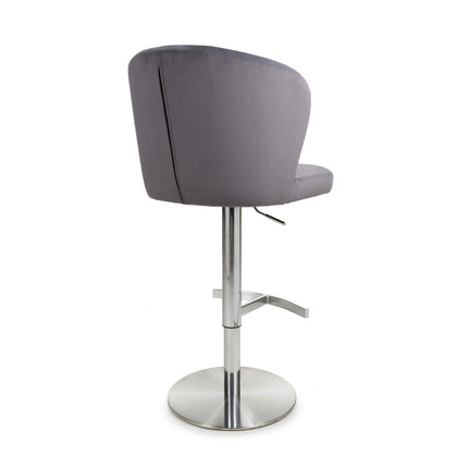 Sigma Grey Brushed Velvet Gas Lift Bar Stool – view 8