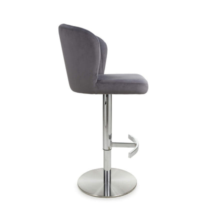 Sigma Grey Brushed Velvet Gas Lift Bar Stool – view 7
