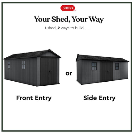 Keter Newton Plus 17ft 6" x 7ft 6" (5.3 x 2.3m) Storage Shed in 2 Configurations – view 4