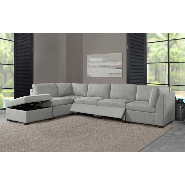 Thomasville Rockford Grey Modular Sofa with Power Footrest