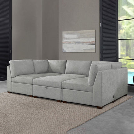 Thomasville Rockford Grey Modular Sofa with Power Footrest – view 5
