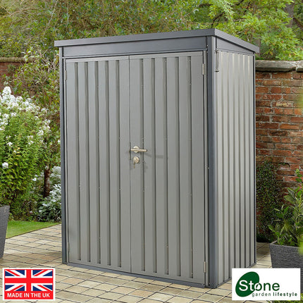Stone Garden 4ft 7" x 2ft 6" (1.45 x 0.8m) Vertical 1,887 Litre Steel Shed in 2 Colours – view 2
