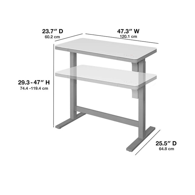 Tresanti Geller Power Adjustable Height Tech Desk, White – view 2