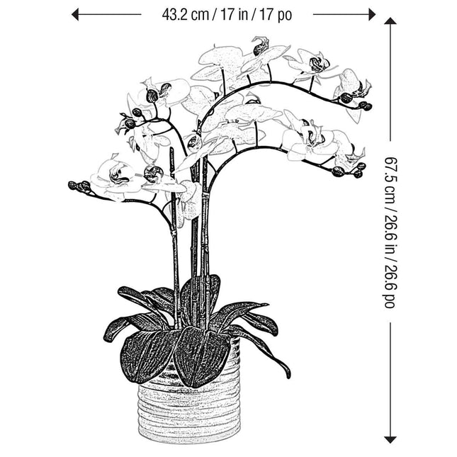 Artificial Orchid in Ribbed Ceramic Pot – view 2