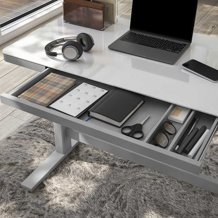 Tresanti Geller Power Adjustable Height Tech Desk, White – view 7
