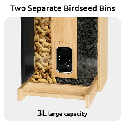Birdfy Bamboo Bird Feeder with Camera & Solar Panel – view 5