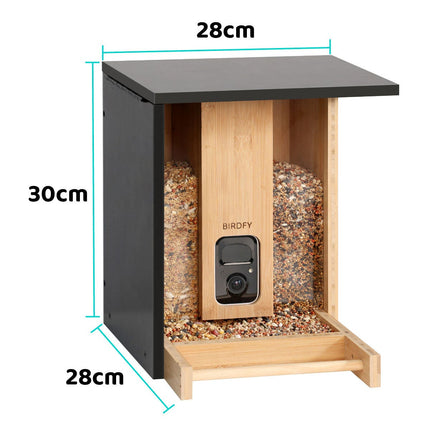 Birdfy Bamboo Bird Feeder with Camera & Solar Panel – view 2