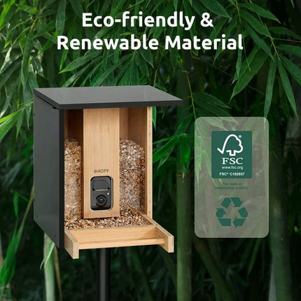 Birdfy Bamboo Bird Feeder with Camera & Solar Panel – view 6