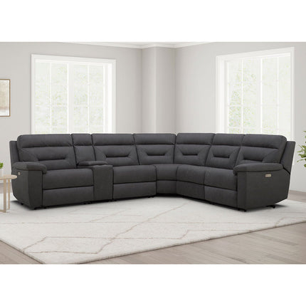 Gilman Creek Justin Grey Fabric Power Reclining Sectional Sofa