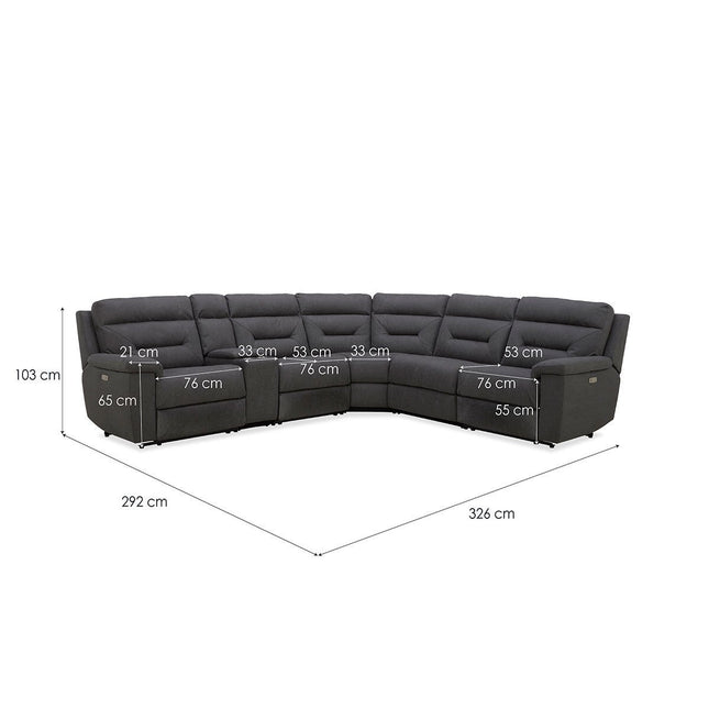 Gilman Creek Justin Grey Fabric Power Reclining Sectional Sofa – view 2