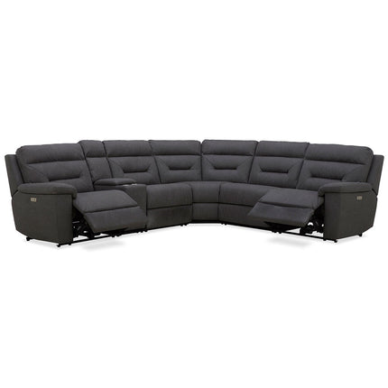 Gilman Creek Justin Grey Fabric Power Reclining Sectional Sofa – view 3