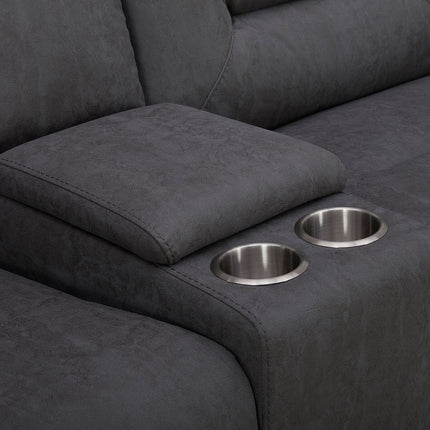 Gilman Creek Justin Grey Fabric Power Reclining Sectional Sofa – view 5