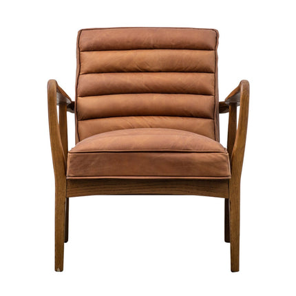 Gallery Datsun Brown Leather Armchair – view 6