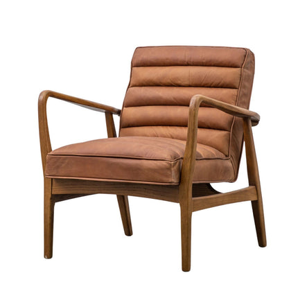 Gallery Datsun Brown Leather Armchair – view 7