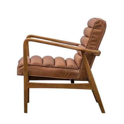 Gallery Datsun Brown Leather Armchair – view 8