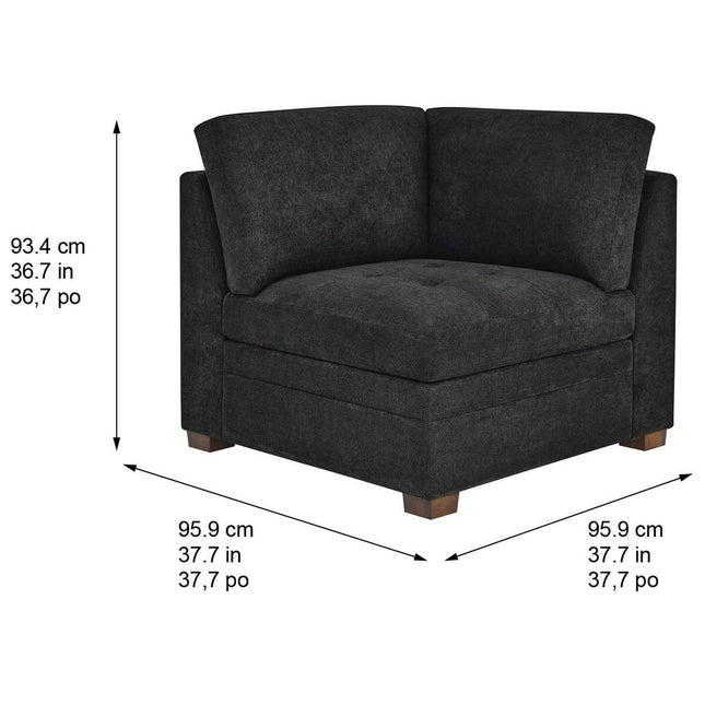 Thomasville Tisdale Dark Grey Fabric Corner Chair – view 2