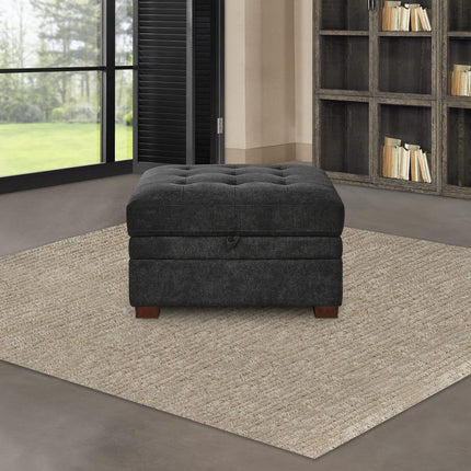 Thomasville Tisdale Dark Grey Fabric Storage Ottoman – view 4