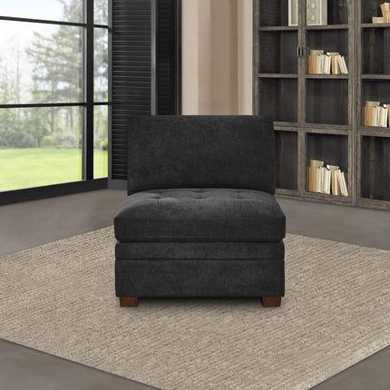 Thomasville Tisdale Dark Grey Fabric Armless Chair – view 3