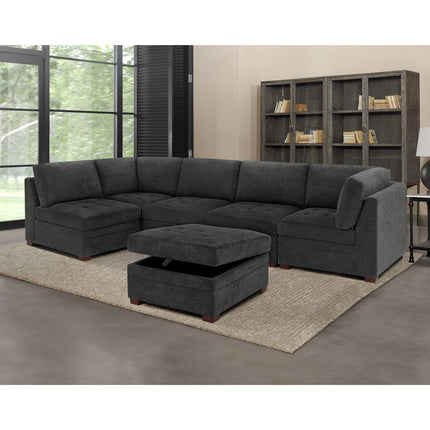 Thomasville Tisdale Dark Grey Fabric Armless Chair – view 5