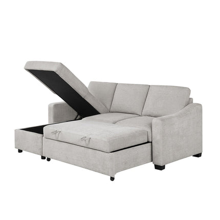 Coddle Aria Beige Fabric Convertible Sofa Bed with Chaise – view 6