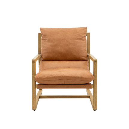 Gallery Burela Vintage Brown Leather Lounge Chair – view 5