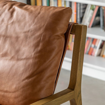 Gallery Burela Vintage Brown Leather Lounge Chair – view 3