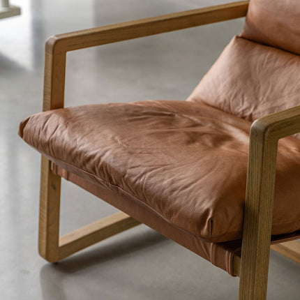 Gallery Burela Vintage Brown Leather Lounge Chair – view 4