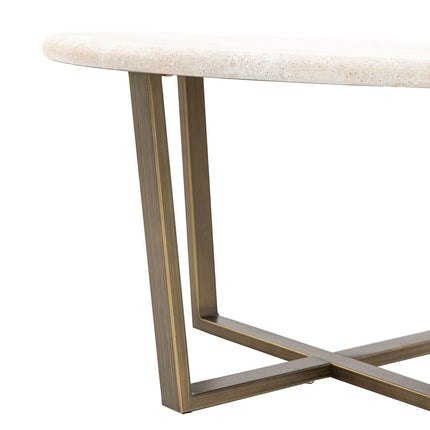 Gallery Moderna White Faux Travertine Coffee Table – view 6