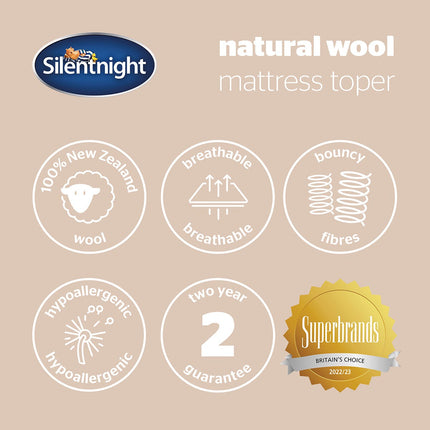 Silentnight Natural Wool Mattress Topper in 3 sizes – view 8
