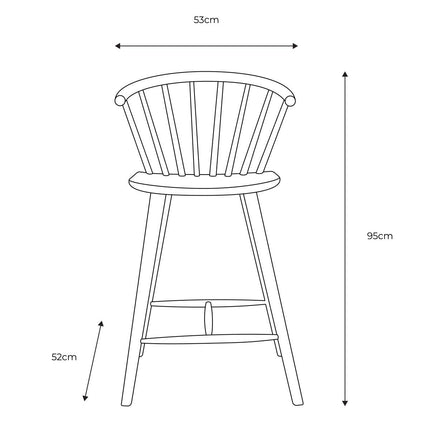 Gallery Craft Oak Bar Stool – view 2
