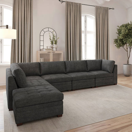 Thomasville Tisdale Dark Grey 6 Piece Modular Fabric Sofa – view 6