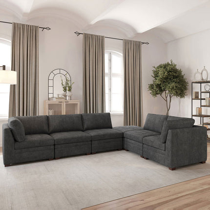 Thomasville Tisdale Dark Grey 6 Piece Modular Fabric Sofa – view 5
