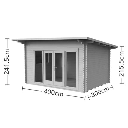 Forest Garden Melbury 45mm Log Cabin 13ft 1" x 9ft 8" (4 x 3 m) – view 3