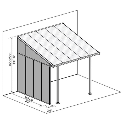 Palram Canopia Feria 3 SideWall Patio Cover, White – view 2