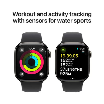Apple Watch Series 10 GPS + Cellular, 42mm Titanium Case with Sport Band S/M