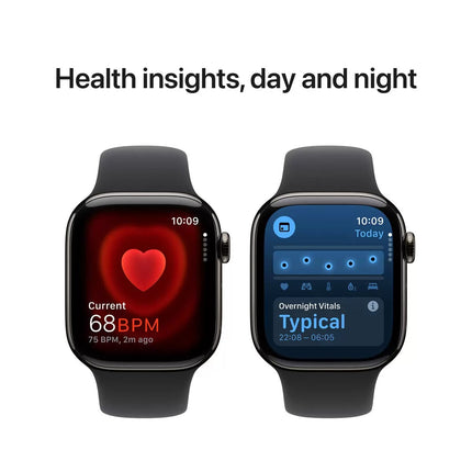 Apple Watch Series 10 GPS + Cellular, 42mm Titanium Case with Sport Band S/M