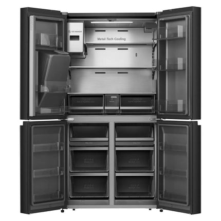Hisense RQ760N4IFE, Multidoor Fridge Freezer E Rating in Black