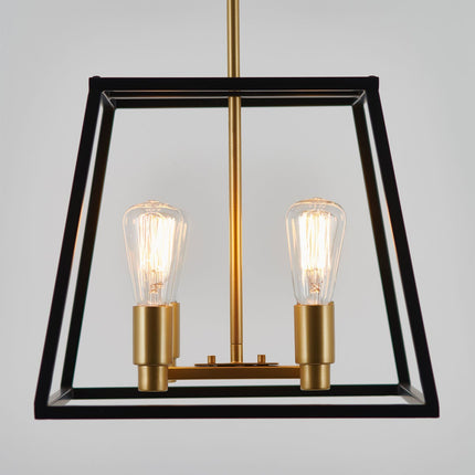 Artika Carter Square Black and Gold Chandelier Light (without bulbs) – view 4