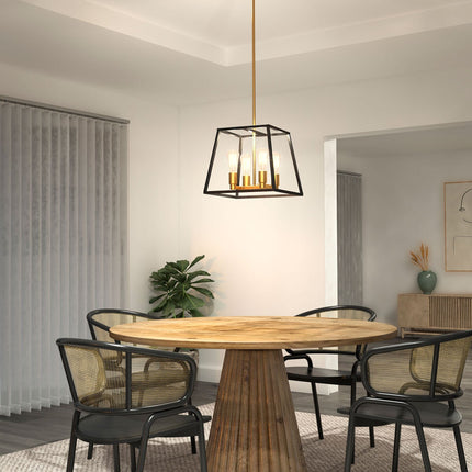 Artika Carter Square Black and Gold Chandelier Light (without bulbs) – view 5