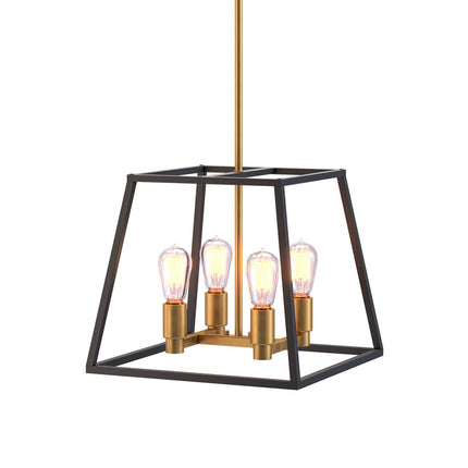 Artika Carter Square Black and Gold Chandelier Light (without bulbs) – view 6