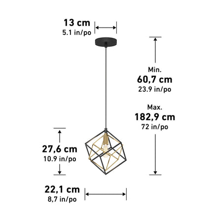 Artika Imperium 1-Pendant Light Fixture in Black & Gold – view 7