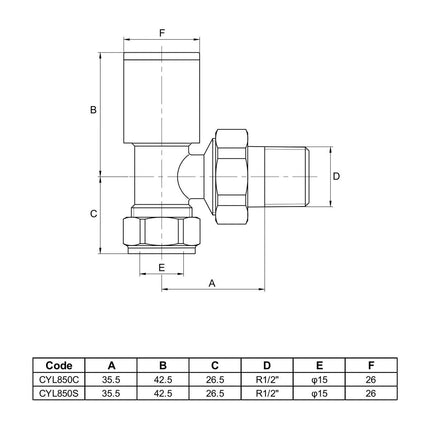 Ultraheat Cylindrical-25 Vertical Manual Valve + L/S (Pair) - Anthracite Grey – view 3
